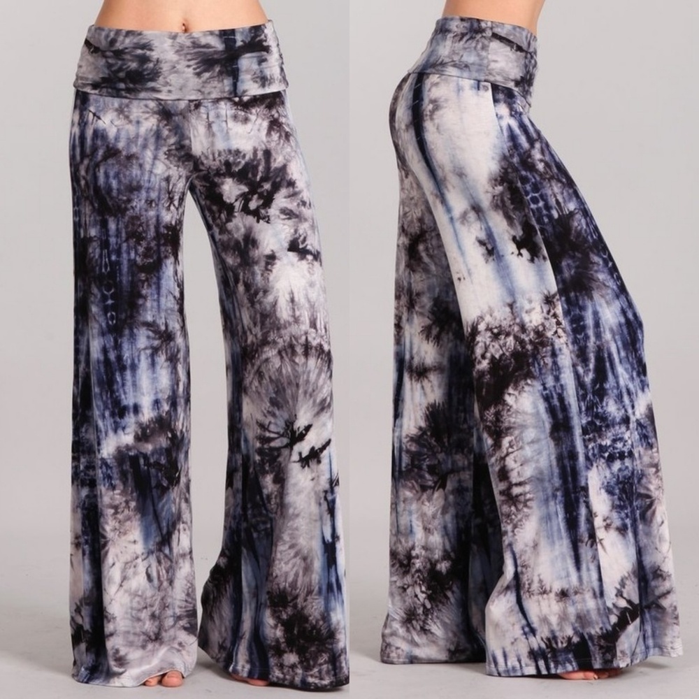 Plus Size tie dye palazzo pants wide leg 1X 2X 3X - Picture 3 of 3